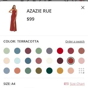 Azazie Rue Chiffon Bridesmaid Dress - A4 4 unaltered